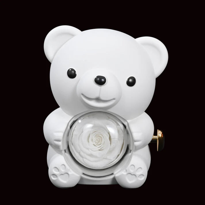 Eternal Rose Bear - W/ Engraved Necklace