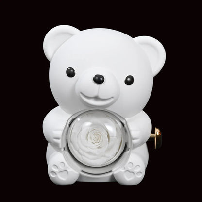 Eternal Rose Bear - W/ Engraved Necklace